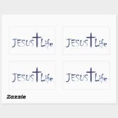 JESUS Life Blue Text Stickers 20 per vel (Vel)