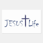 JESUS Life Blue Text Stickers 20 per vel (Voorkant)