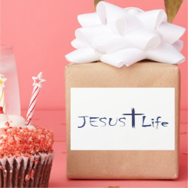 JESUS Life Blue Text Stickers 20 per vel
