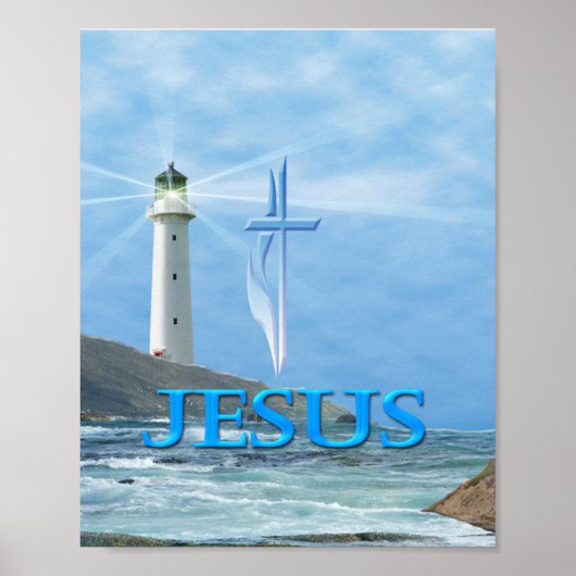 Jesus Light house art Poster (Voorkant)