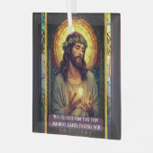 Jesus Light of the World Religious Christmas Quote Glas Ornament (Voorkant links)