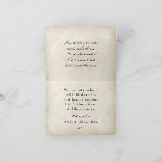 Jesus Light van het Venster van Kerstmis van de Feestdagen Kaart (Binnen)