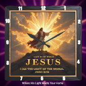 Jesus Light World Mountain Triumphant Lord Vierkante Klok