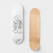Jesus Lined Art Print Persoonlijk Skateboard (Voorkant)