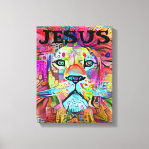 JESUS LION OF JUDAH CHRISTELIJK ART CANVAS AFDRUK