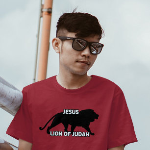 JESUS LION OF JUDAH CHRISTELIJK T-SHIRTS RED