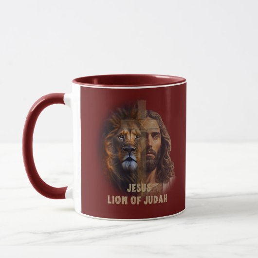 Jesus Lion of Judah Custom Monogram Koffie Mok (Links)