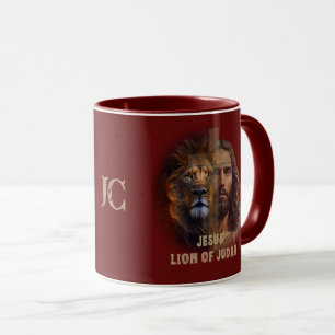 Jesus Lion of Judah Custom Monogram Koffie Mok