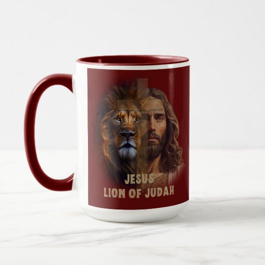 Jesus Lion of Judah Custom Monogram Koffie Mok (Links)
