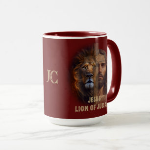 Jesus Lion of Judah Custom Monogram Koffie Mok