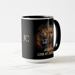 Jesus Lion of Judah Custom Monogram Koffie Mok