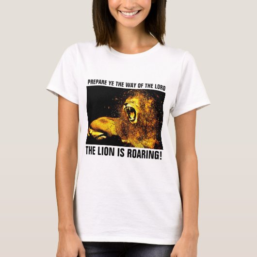 JESUS LION OF JUDAH ROARING, Christelijke T-shirts (Voorkant)
