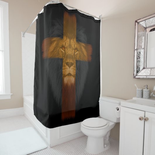 Jesus Lion of Judah Shower Curtain Douchegordijn (In situ)