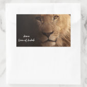 Jesus Lion van het Inspirerend Christelijke citaat Rechthoekige Sticker (Tas)