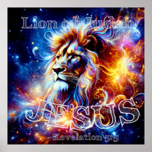 Jesus Lion van Judah Poster