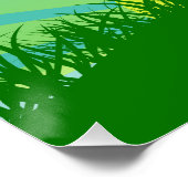 Jesus Lives Blue/Brown Christelijk paaskruis Poster (Hoek)