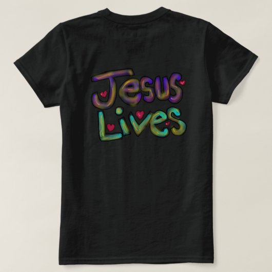 Jesus Lives Hand Drawn Christian Art  T-shirt (Design achterkant)