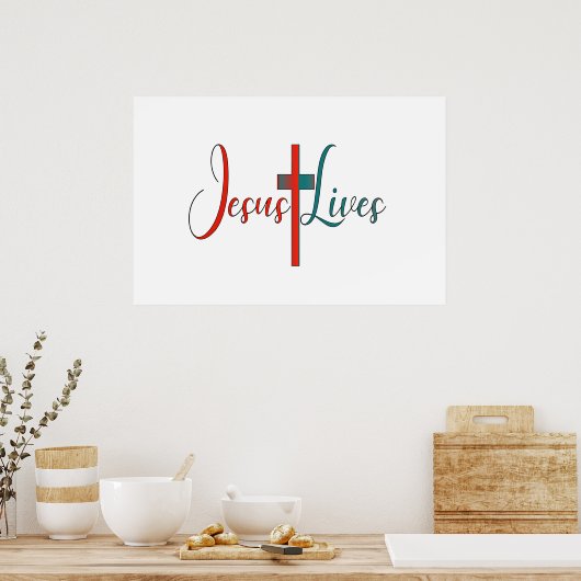 Jesus Lives Poster (Keuken)