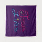 Jesus Lives Purple  Wandkleed (Voorkant (horizontaal))
