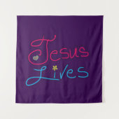 Jesus Lives Purple  Wandkleed (Voorkant)