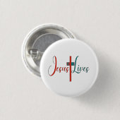 Jesus lives ronde button 3,2 cm (Voorkant /achterkant)