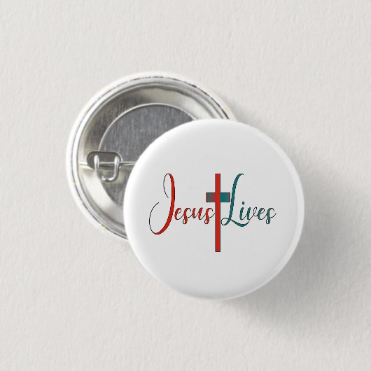 Jesus lives ronde button 3,2 cm (Voorkant /achterkant)
