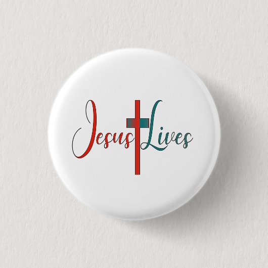 Jesus lives ronde button 3,2 cm (Voorkant)