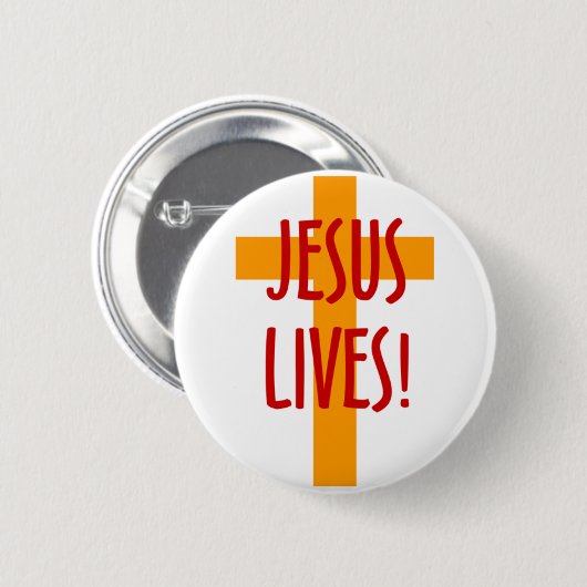 JESUS LIVES RONDE BUTTON 5,7 CM (Voorkant /achterkant)
