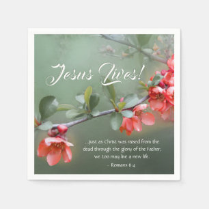 Jesus Lives Spring Flowers Bijbel Verse Pasen Servet