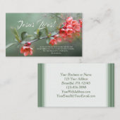 Jesus Lives Spring Flowers Bijbel Verse Pasen Visitekaartje (Voorkant / Achterkant)