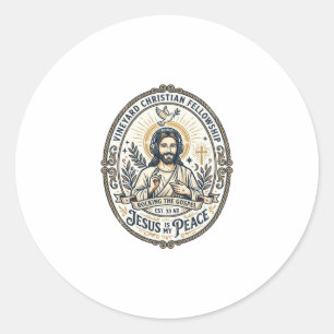 Jesus Lo Fi Studiemuziek Aesthetic Grafische T-shi Ronde Sticker