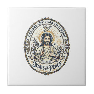 Jesus Lo Fi Studiemuziek Aesthetic Grafische T-shi Tegeltje