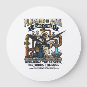 Jesus Loodgieter Grafische T-shirt Christelijke Ku Grote Klok