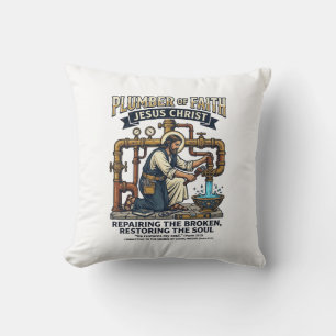 Jesus Loodgieter Grafische T-shirt Christelijke Ku Kussen