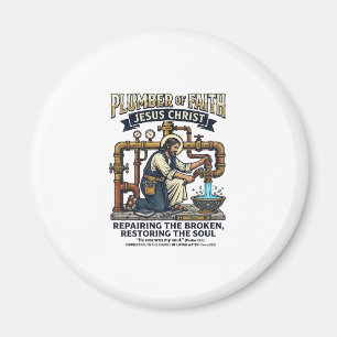 Jesus Loodgieter Grafische T-shirt Christelijke Ku Magneet