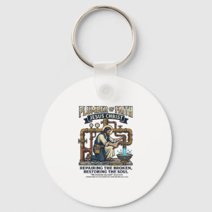 Jesus Loodgieter Grafische T-shirt Christelijke Ku Sleutelhanger