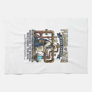 Jesus Loodgieter Grafische T-shirt Christelijke Ku Theedoek