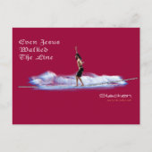 jesus loopt de lijn briefkaart (Voorkant)