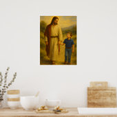 Jesus loopt met jongen™ LDS Muur Kunst Poster (Keuken)