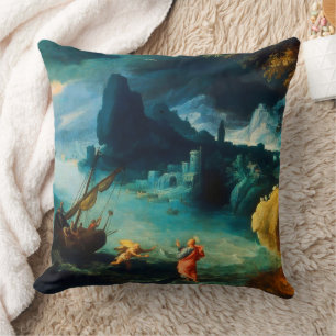 Jesus loopt op het Meer van Galilea Paul Bril 1590 Kussen