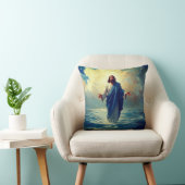 Jesus loopt op water werpkussen kussen (Stoel)