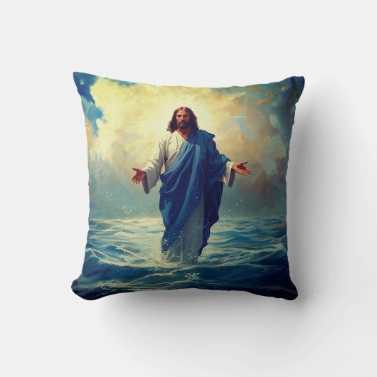 Jesus loopt op water werpkussen kussen (Voorkant)