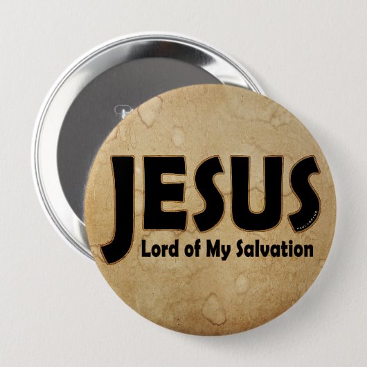 JESUS Lord of Salvation Ronde Button 4,0 Cm (Voorkant /achterkant)