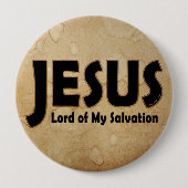 JESUS Lord of Salvation Ronde Button 4,0 Cm (Voorkant)