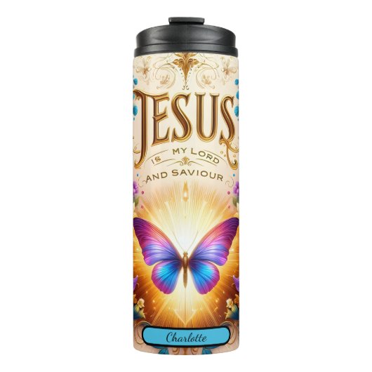 Jesus Lord Savior Floral Radiance Thermosbeker (Voorkant)
