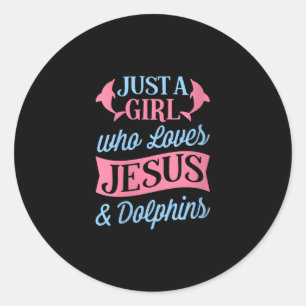 Jesus Love   Alleen een meisje dat van Jezus en Do Ronde Sticker