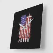 Jesus Love | Christelijk patriottisch geloof Jesus Vierkante Klok (Hoek)