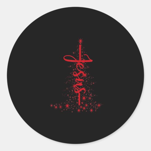 Jesus Love | Christelijke kerstster Ronde Sticker (Voorkant)