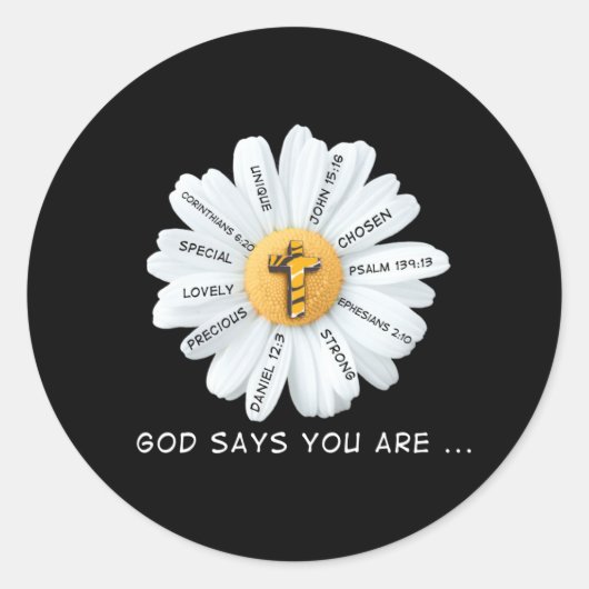 Jesus Love | God zeg dat je... Ronde Sticker (Voorkant)