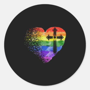 Jesus Love Hart LGBT Love Jesus Christus Ronde Sticker